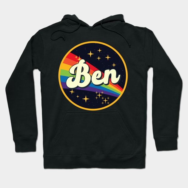 Ben // Rainbow In Space Vintage Style Hoodie by LMW Art